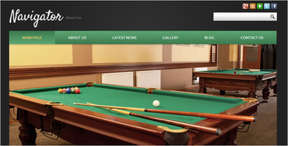 Billiards Game Joomla Template