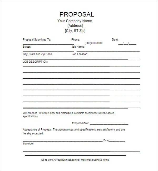 Blank Grant Proposal Template