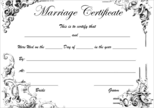 Blank Marriage Certificate Template