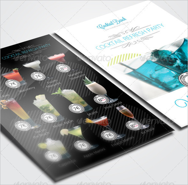 Cocktail Party Menu Card Design