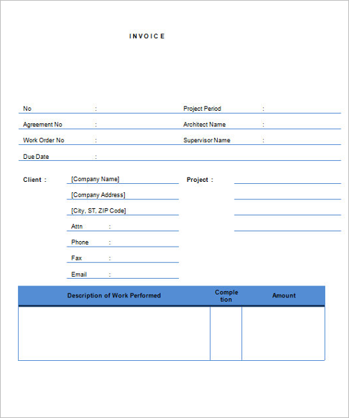 Contractor Invoice Template Download