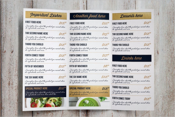 DinnerÂ Menu Card Template