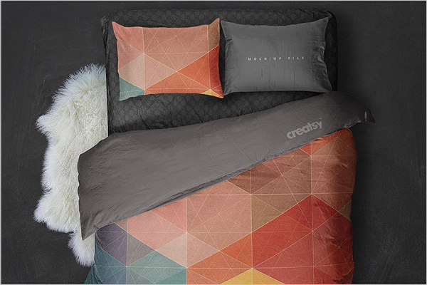 Double Bed Set Mockup