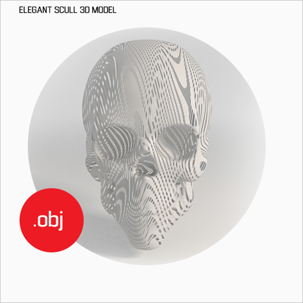 Elegant Skull 3D Design