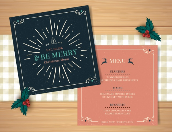 FreeÂ ChristmasÂ Party Menu Card Idea