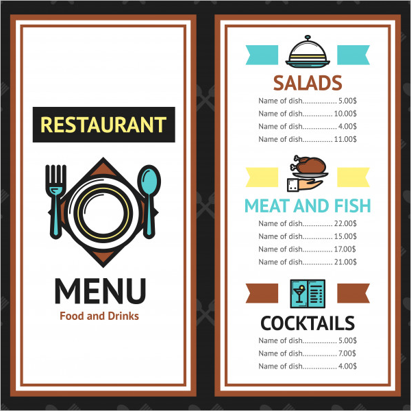 Free Food Menu Card PSD