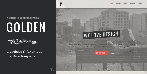 Golden Vintage CSS Template