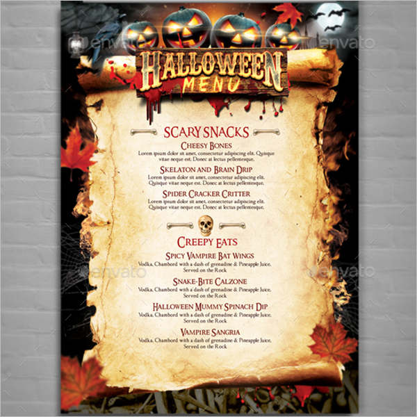 Halloween Party Menu Design