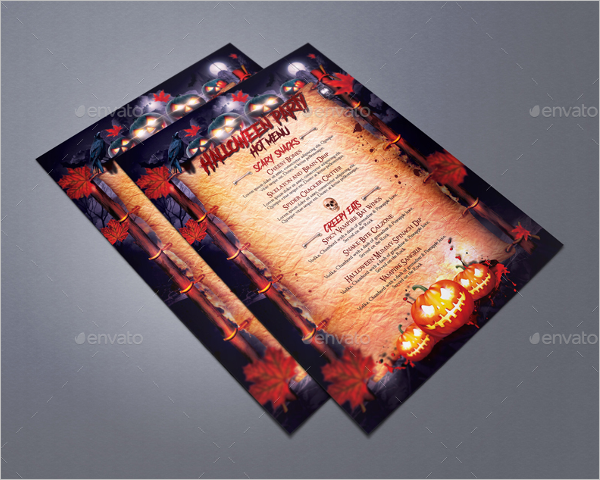Halloween Party Menu Template