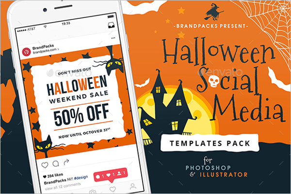 Halloween Social Media Ad TemplateÂ 
