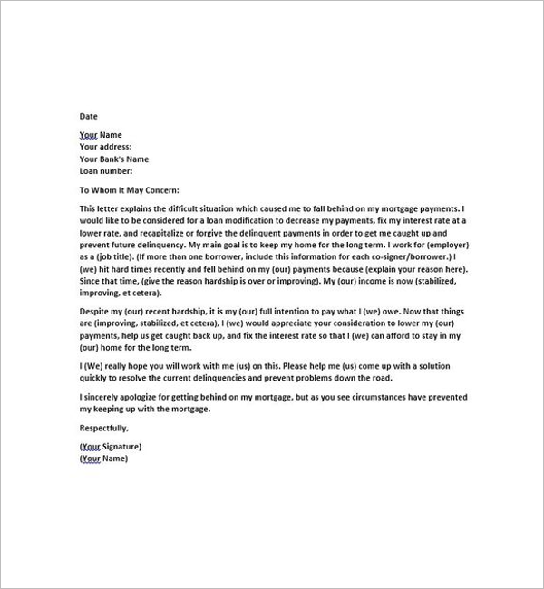 Hardship Duty Letter Template