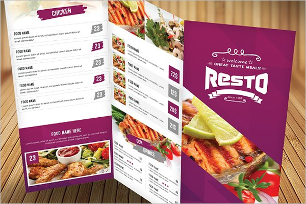 High ResolutionÂ Menu Card Template