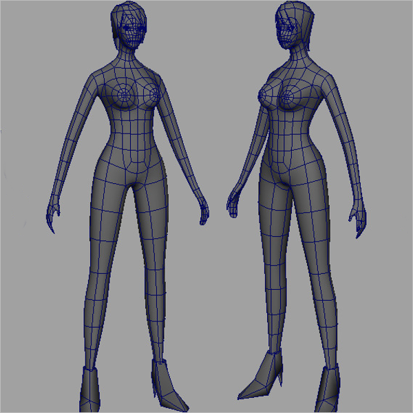 Human Female Base Mesh 3D Model