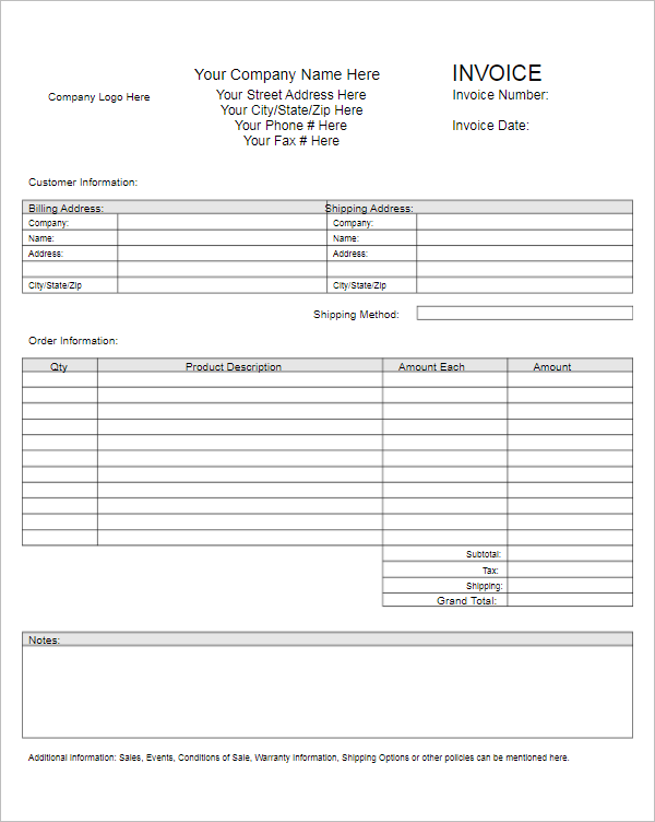 Indesign Invoice Template