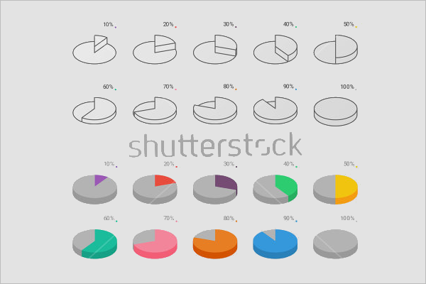 Isometric Pie Chart Template