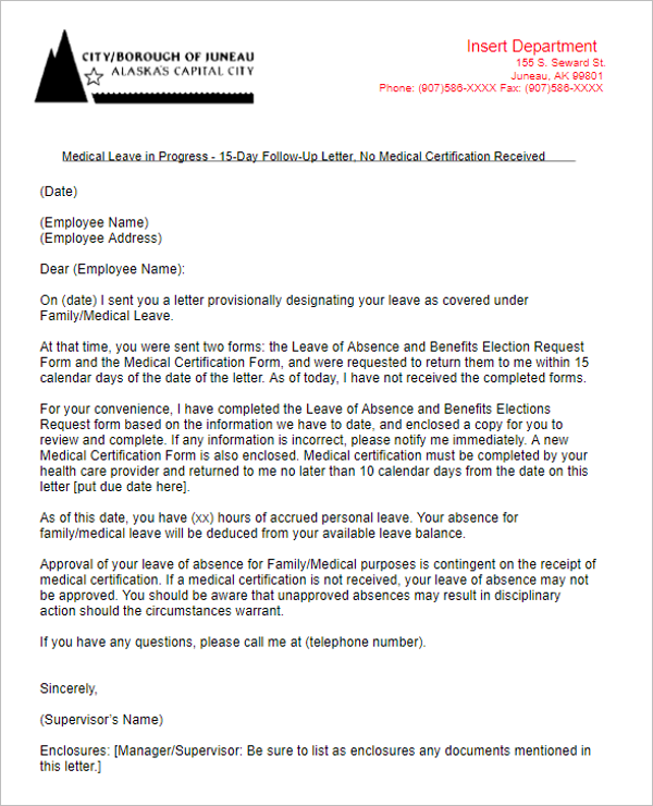 Leave Letter Template For Office
