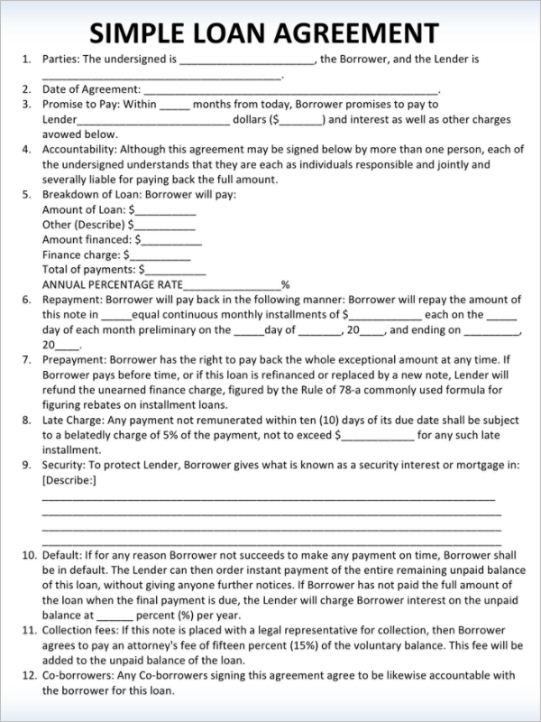 Loan Payment Agreement Template