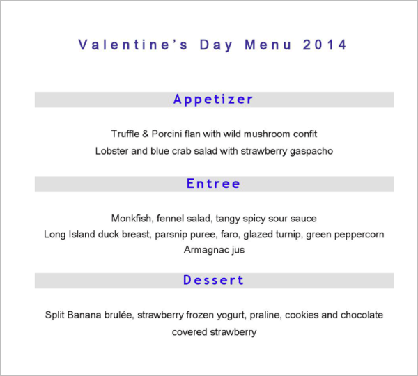 Menu Card Design Template