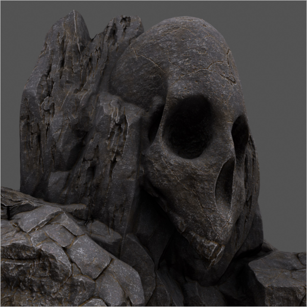 Rock Cave Type Skull Design