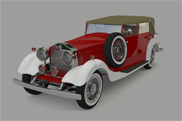 Old Luxury Car 3D Model