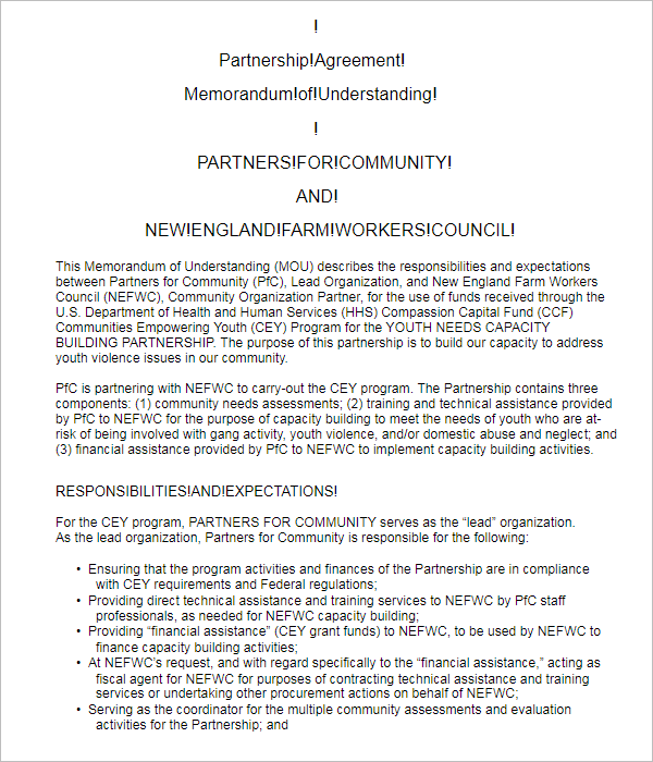 PartnerÂ Agreement Template