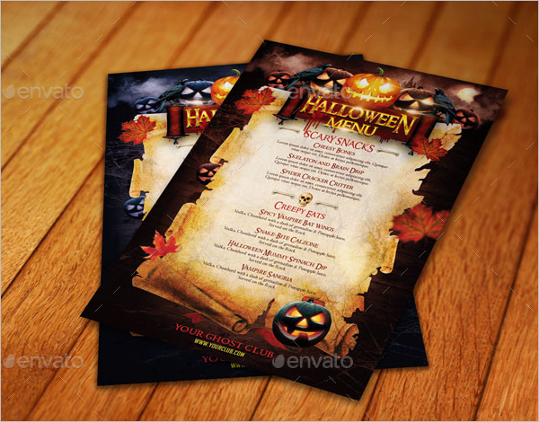 Party Menu Card Idea