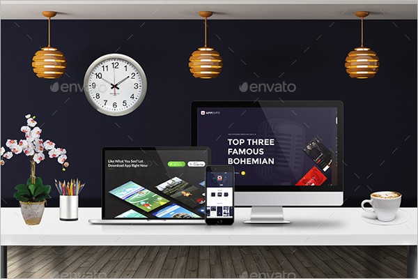 Responsive iMac Scene Mockup