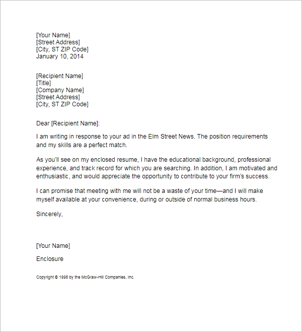 Sample Resume Cover Letter Format
