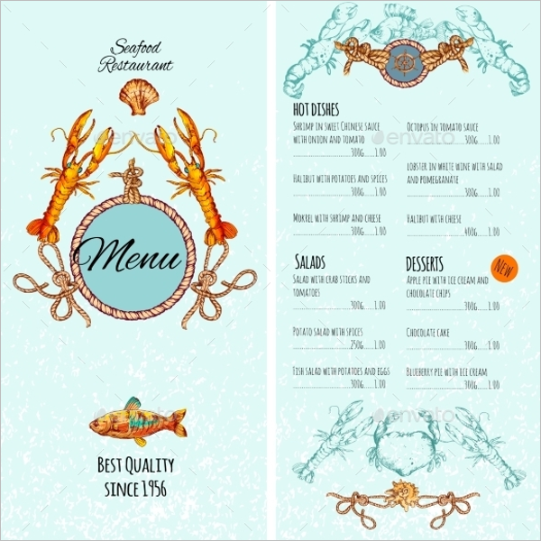 Seafood Menu Template