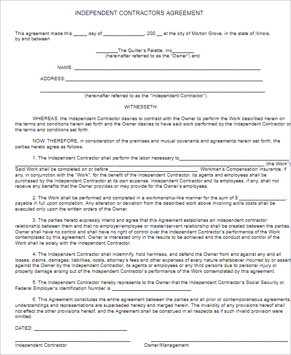 Subcontractor Hold Agreement Format