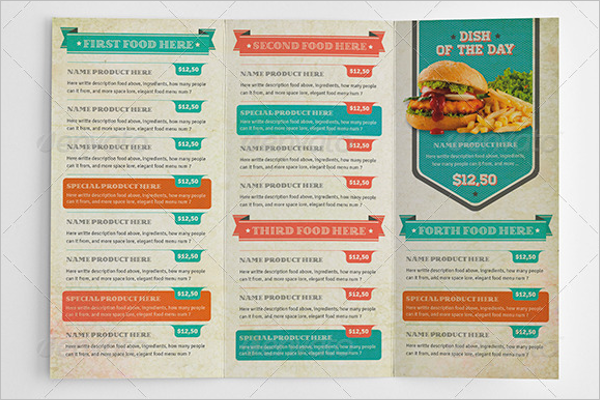 Trifold Menu Card Template