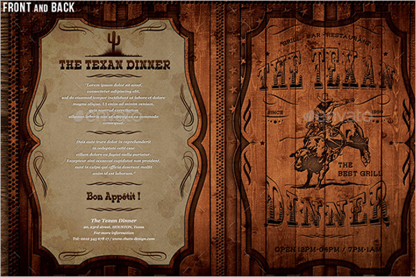 Vintage Menu Card Template