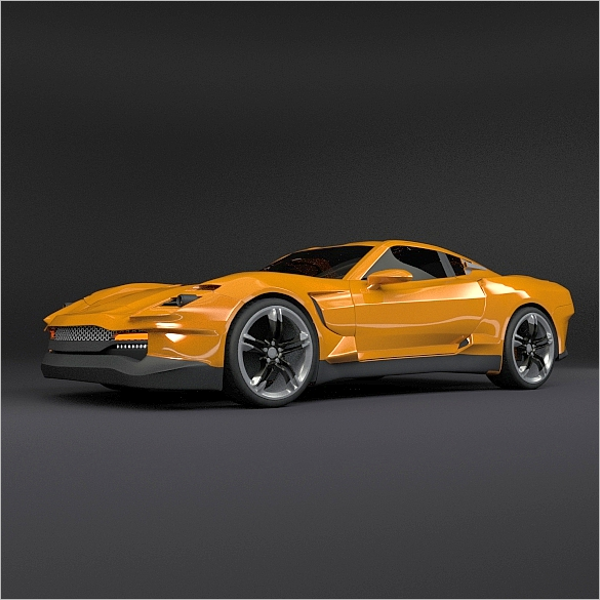 Yellow sports car Design