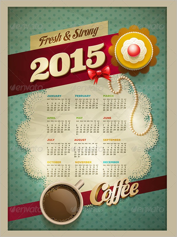 2015 Calendar Template PSD