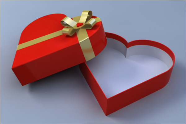 3D Heart Shaped Gift Box Design