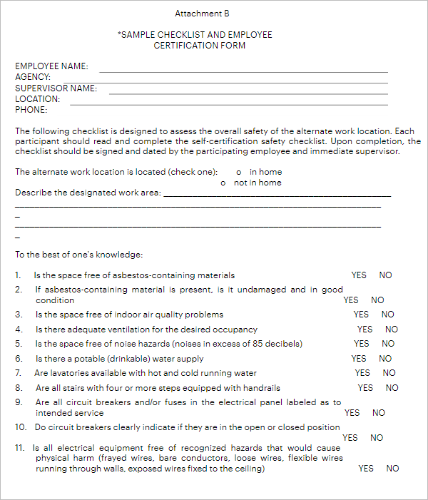 9 Employee Checklist Template