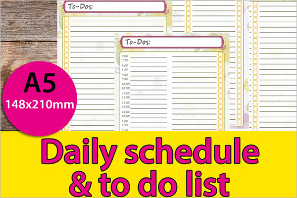 A5Â Daily To Do List Template