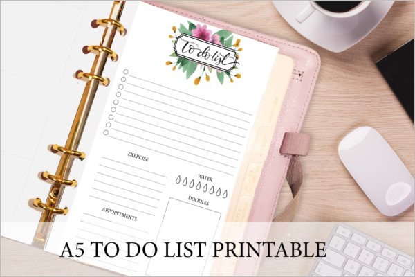 A5 To Do List Template