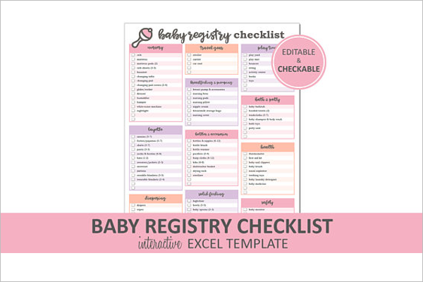 Baby Registry Checklist Excel template