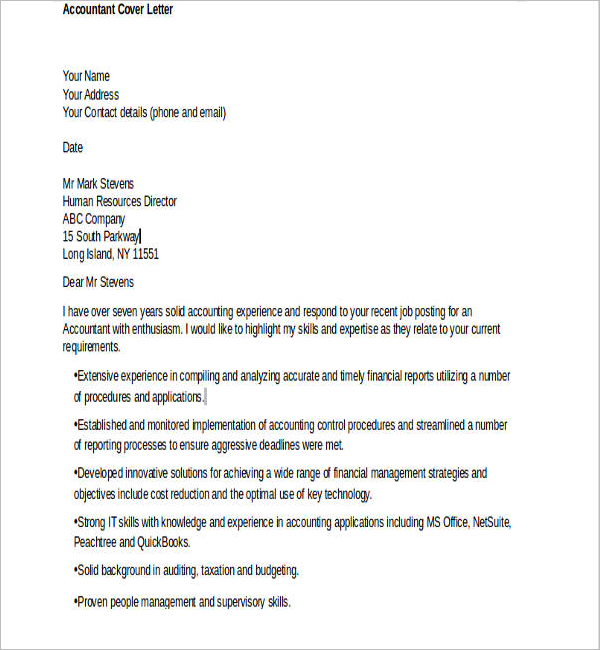 Sample of cover letter for job application