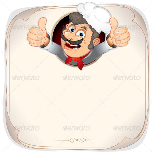 Blank Menu Design with Cook