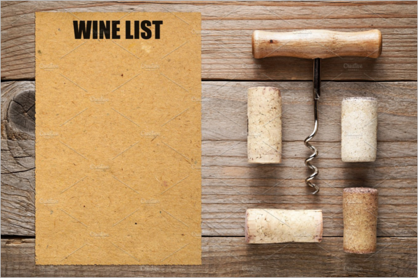 Blank Wine Menu Template