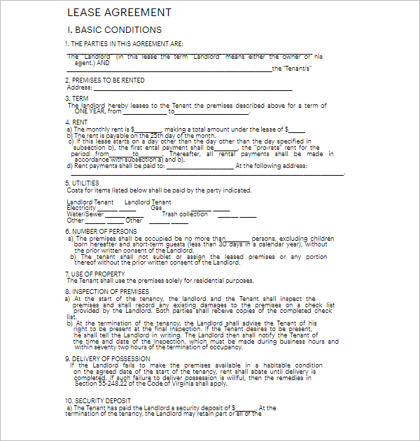 4 Lease Template