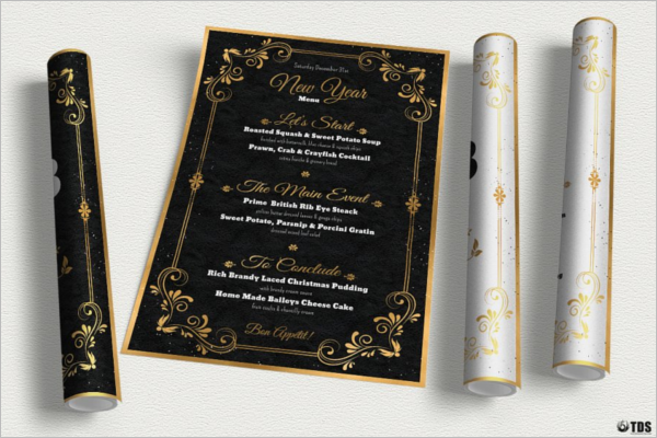 A4 Size Menu PSD Template