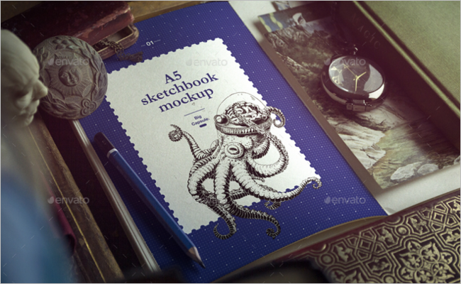 A5 Sketchbook Mockup Template
