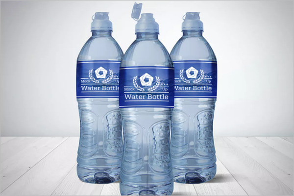 AquaÂ Water Bottle Mockup