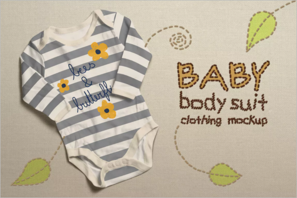 Baby Bodysuit Clothing Mockup Design
