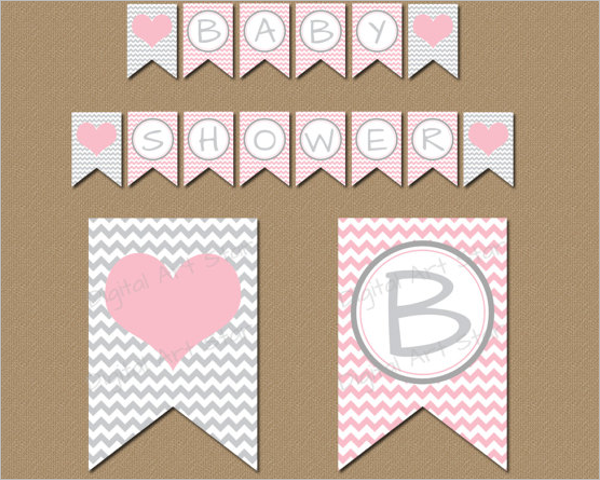 Baby Girl Shower Banner Design