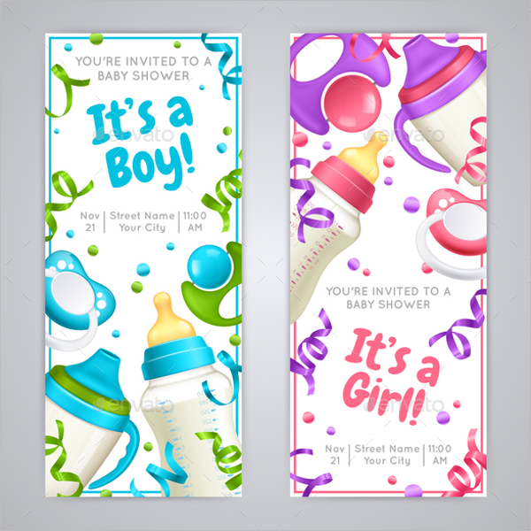 Baby Shower Vertical Banner Template