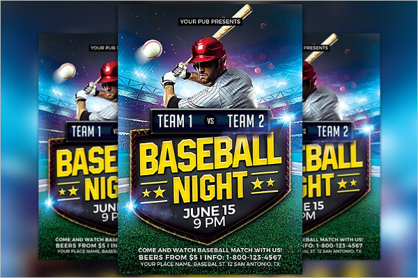 Baseball Match Flyer Template